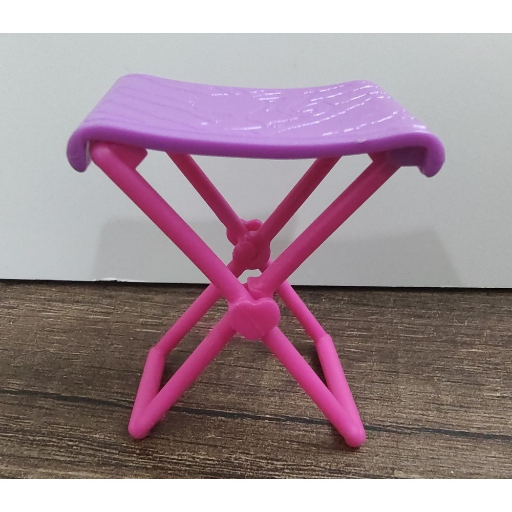 Mattel Barbie  Genuine Purple Pink Camping Chair Fold Up Stool Z33